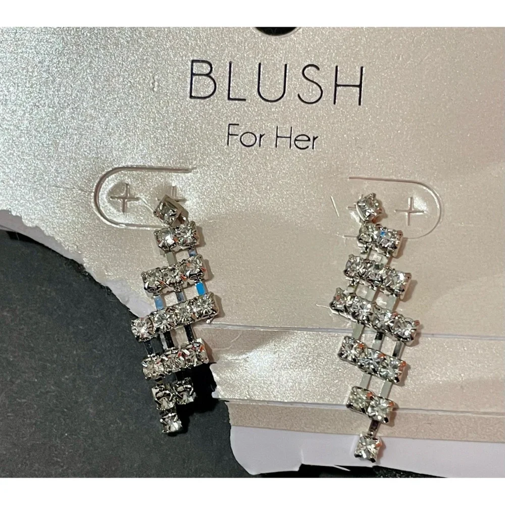 Blush Rhinestone Earrings